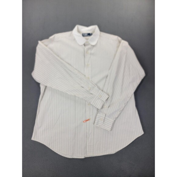 Polo by Ralph Lauren Shirt Mens XL Pinstripe Club Collar Long Sleeve Button Down - Picture 1 of 10